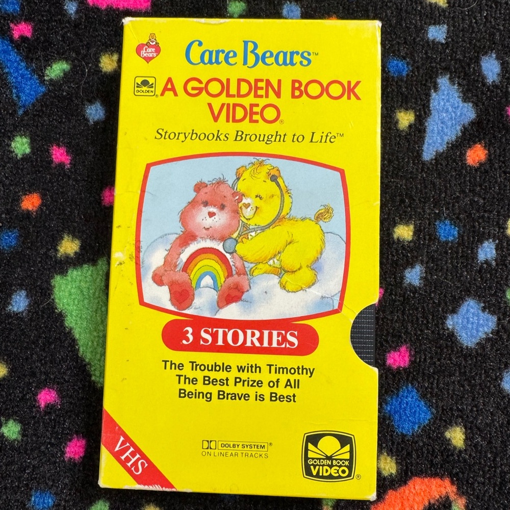 Care‎ Bears A Golden Book Video VHS - Red and Yellow